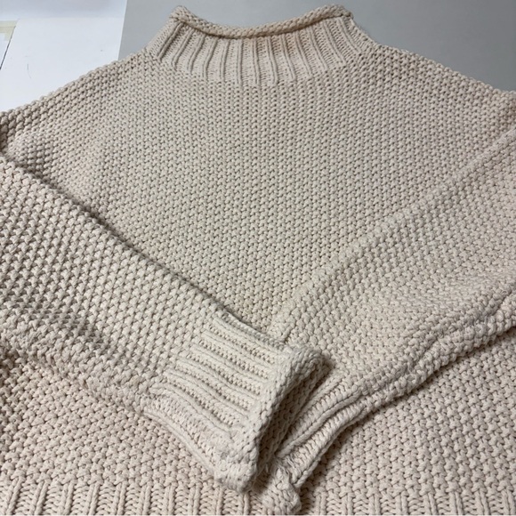 She + Sky Womens Cozy Cream Cotton Sweater Medium - Picture 10 of 11